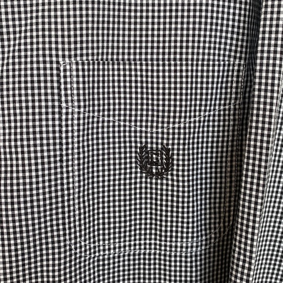Chaps Navy Gingham Checked Long Sleeve Button Down Shirt Size XXL - Picture 4 of 5